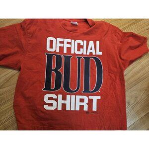 Vintage Offical Bud Shirt 1993 Red One Size Fits All T Shirt Single Stitch